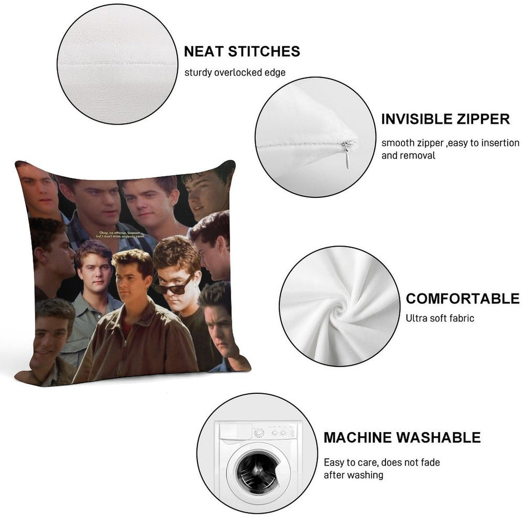 Joshua Jackson Collage Soft Gift Ready Throw Pillow