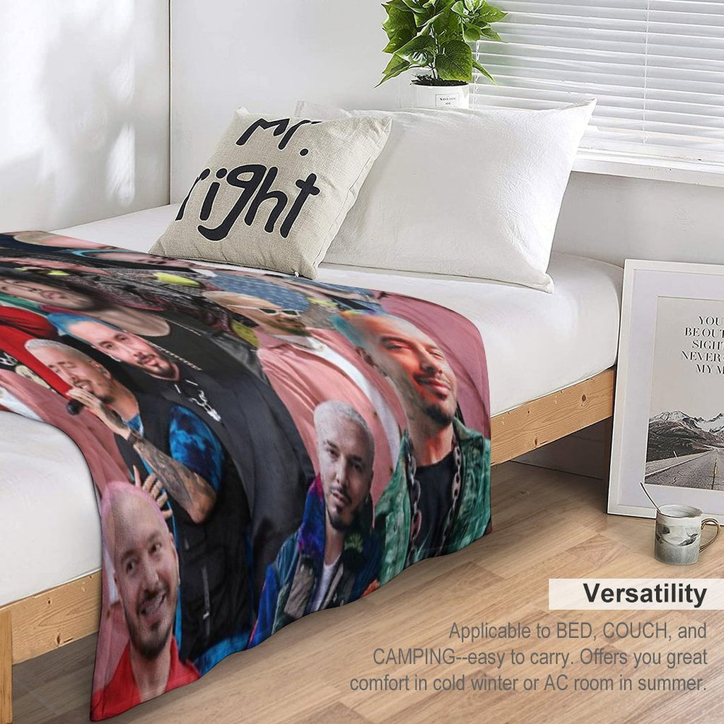 J Balvin Photo Collage Velvety-soft Throw Blanket