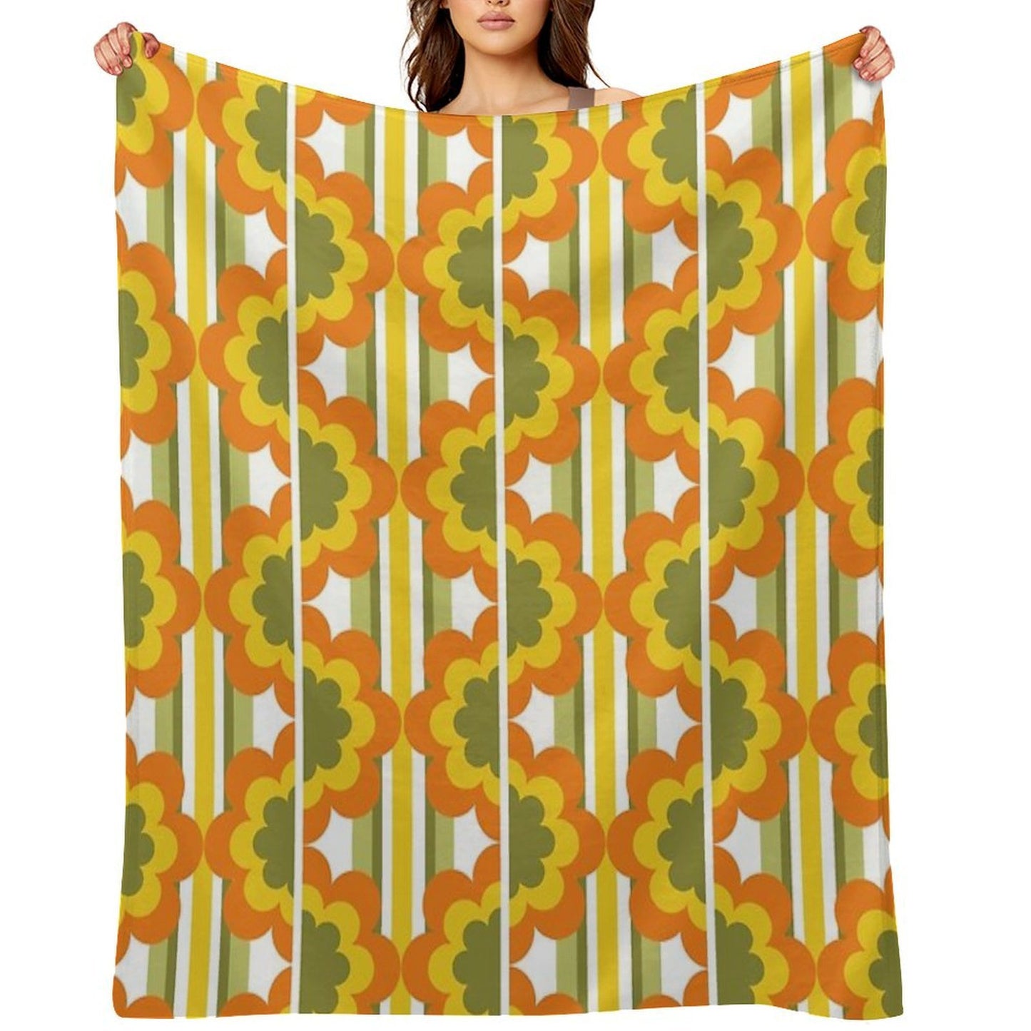 1970's Pattern  Retro 70s Vintage Seventies Style Velvety-soft Throw Blanket