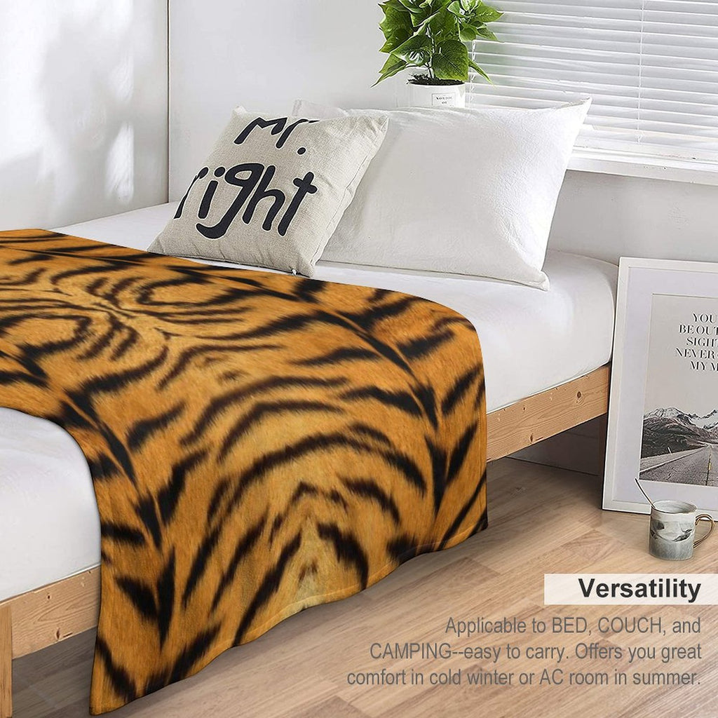 Real Tiger Pattern All-season Throw Blanket
