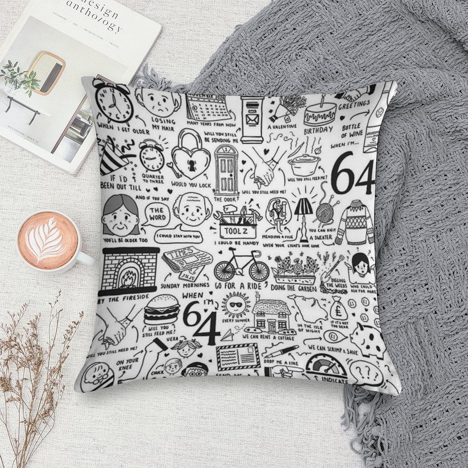 When I’m Sixty Four Soft Skin-Friendly Throw Pillow