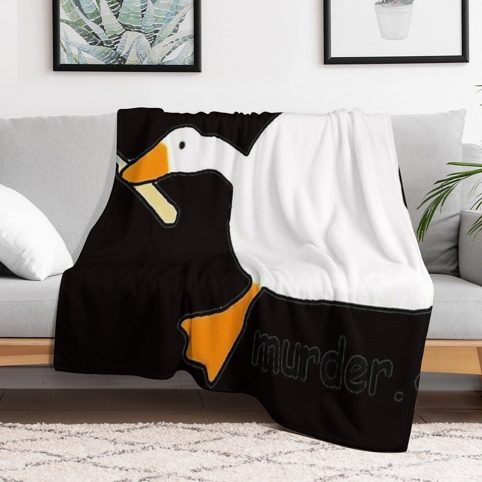 Goose Murder Wrinkle-free Throw Blanket