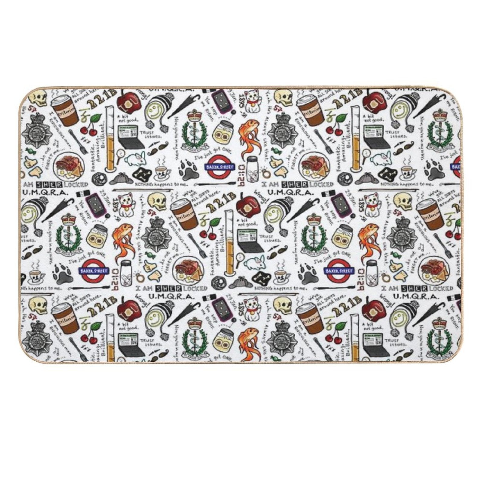 Sherlock Collage (color)  Repositionable Bath Mat