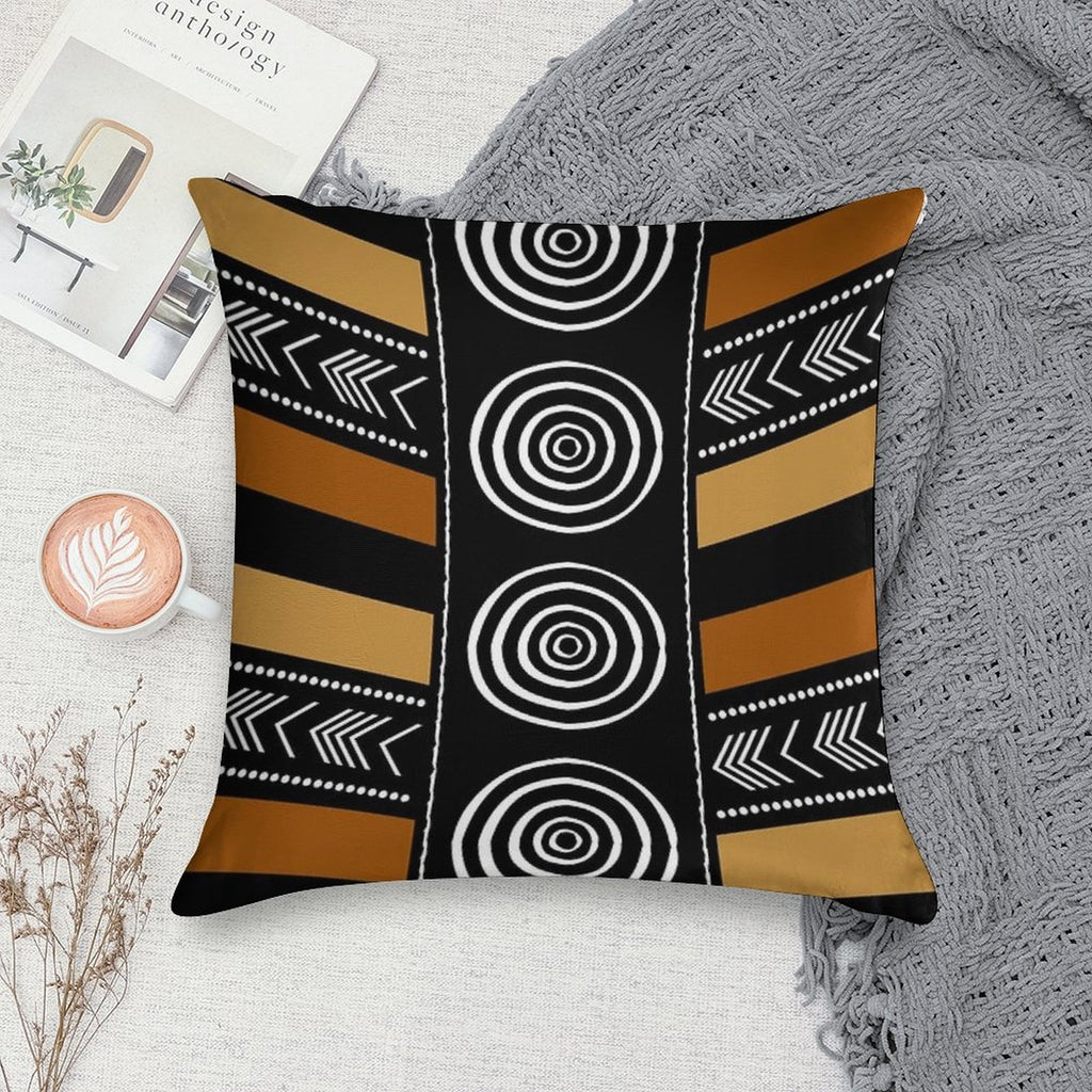 African Mud Cloth Artistry Art Soft Fade-Resistant Throw Pillow