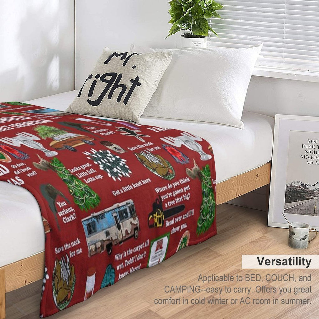 Christmas Vacation Collage Travel-friendly Throw Blanket