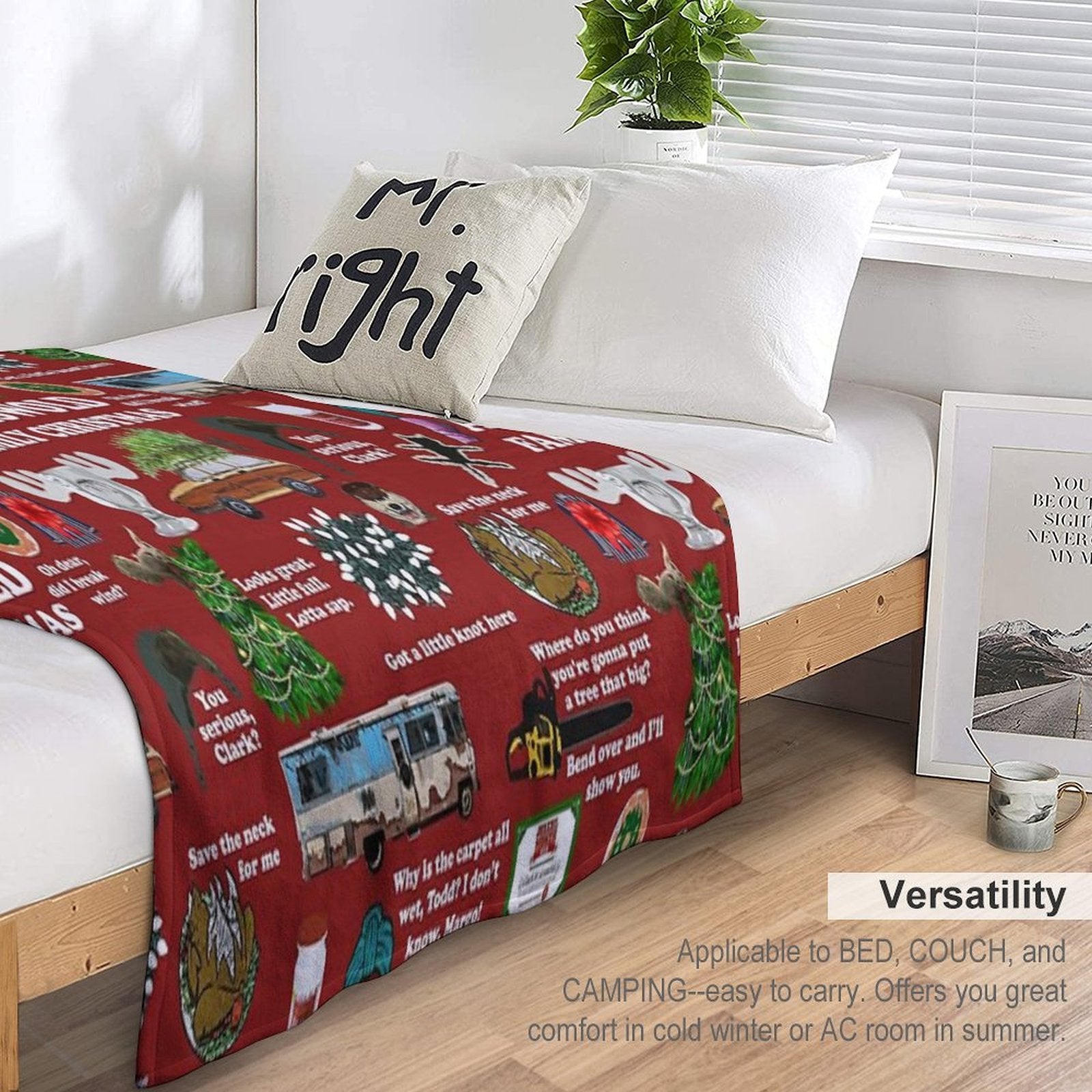 Christmas Vacation Collage Travel-friendly Throw Blanket