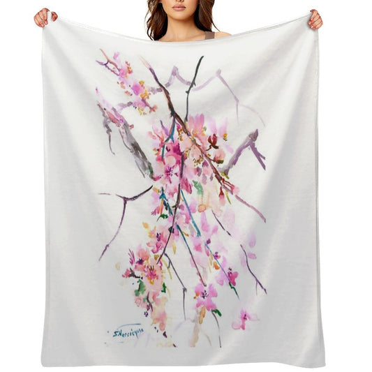 Cherry Blossom Anti-pilling Throw Blanket