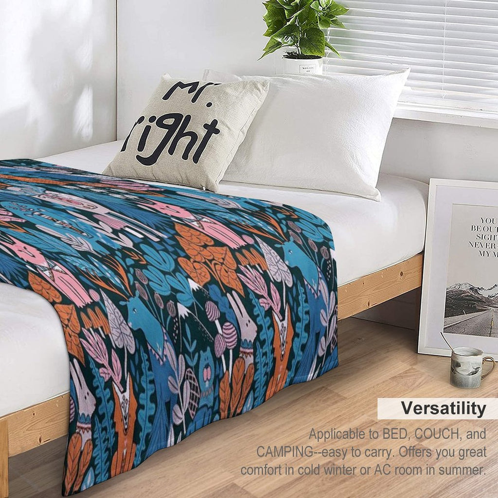 Animals of Canada. Forest, Plants, Mountains, Mushrooms Sustainable Throw Blanket