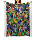 Dachshund Dog Collage Wrinkle-free Throw Blanket