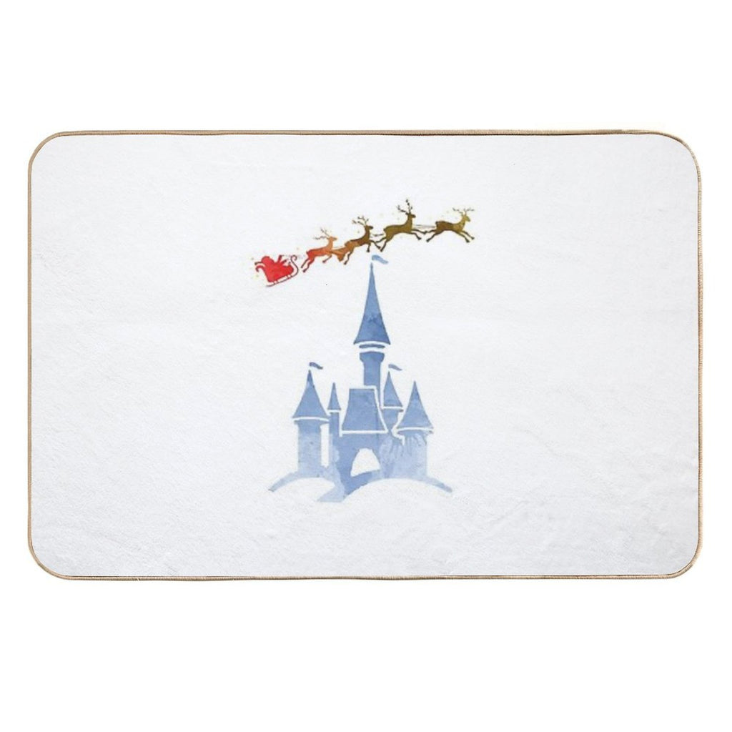Christmas Castle Inspired Silhouette  Slip-Resistant Bath Mat
