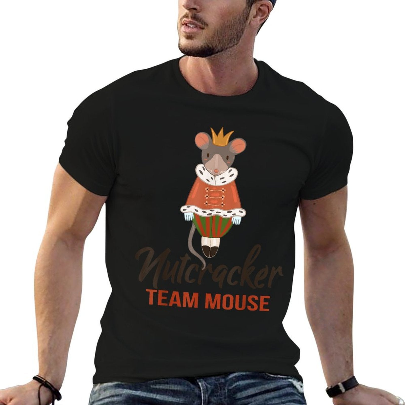 Team Mouse Nutcracker Christmas Dance Funny Soldier  Heathered Texture T-Shirt