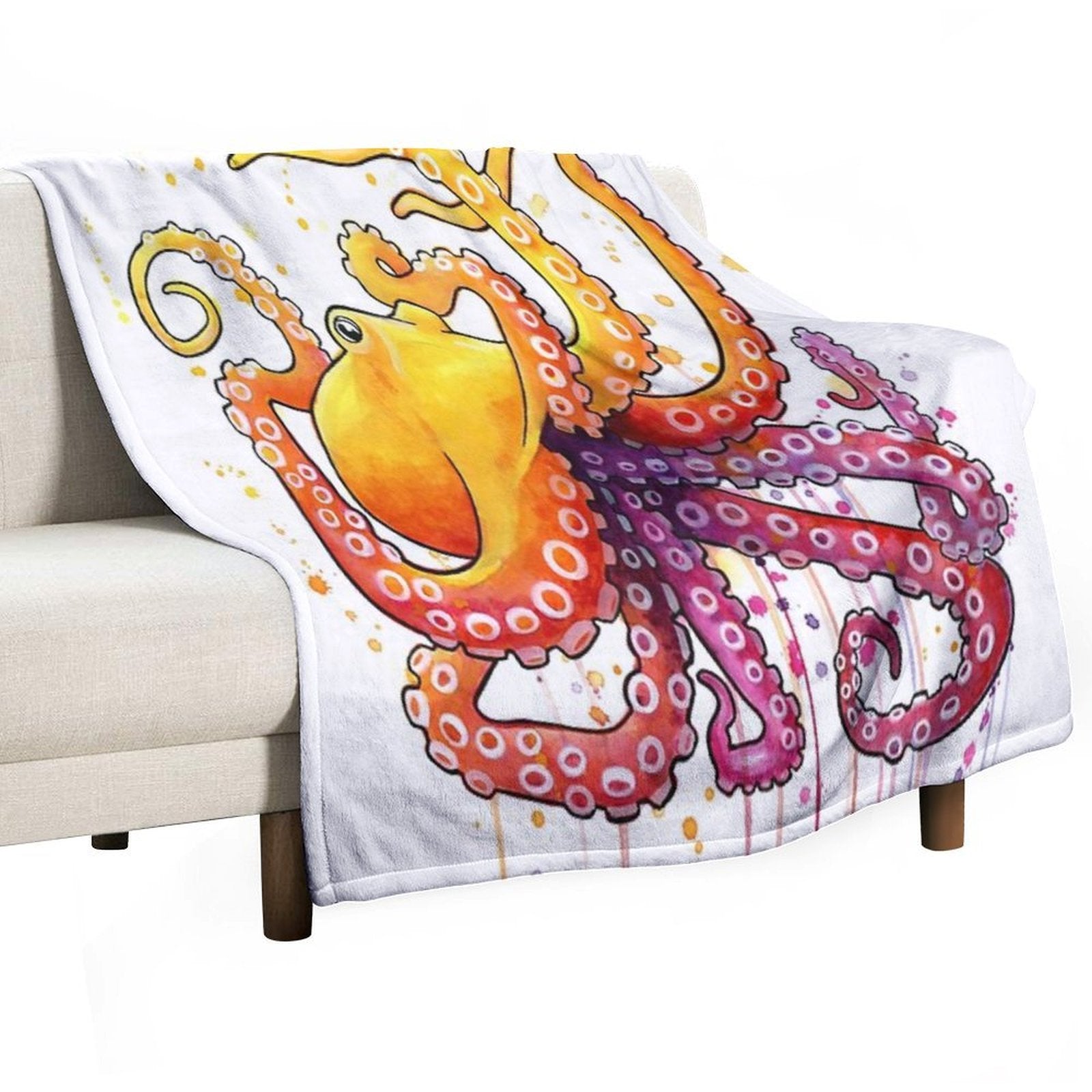 Octopus Sunrise Multi-functional Throw Blanket