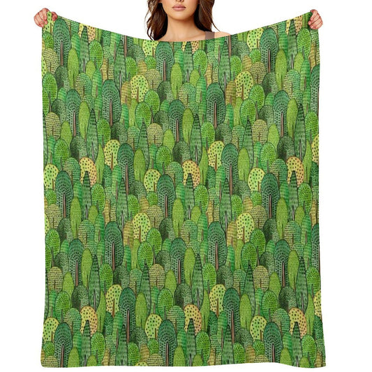 Watercolor Forest Gift-ready Throw Blanket