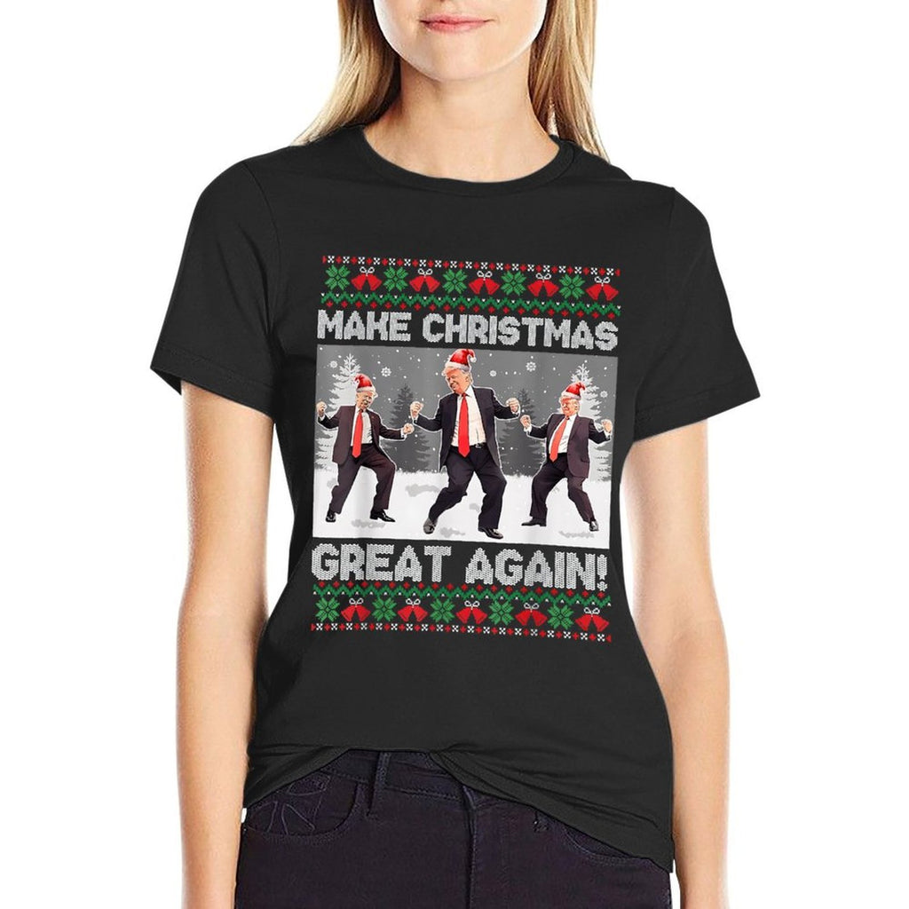 Santa Trump Dance Make Christmas Great Again Ugly Sweater  Lightweight T-Shirt