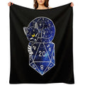 D20 CAT Starry Dnd Dice Compact Throw Blanket