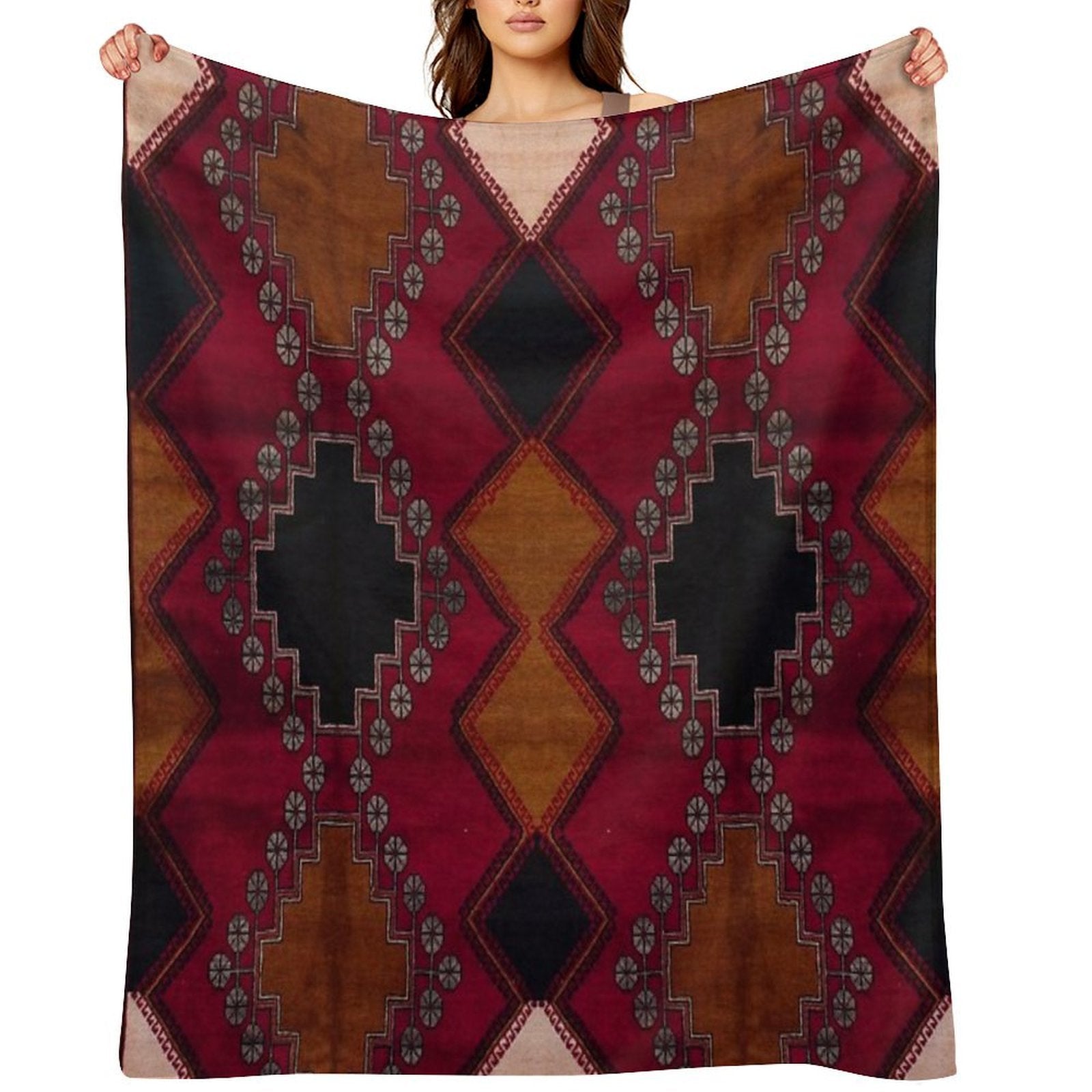 Bohemian Artwork Design Sustainable Throw Blanket