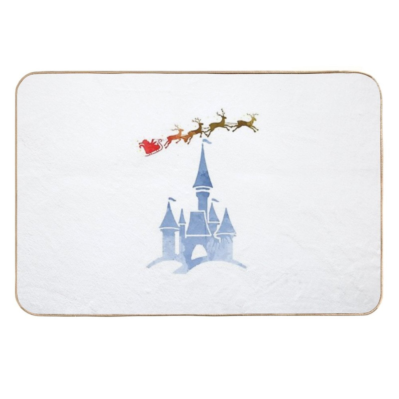 Christmas Castle Inspired Silhouette  Slip-Resistant Bath Mat
