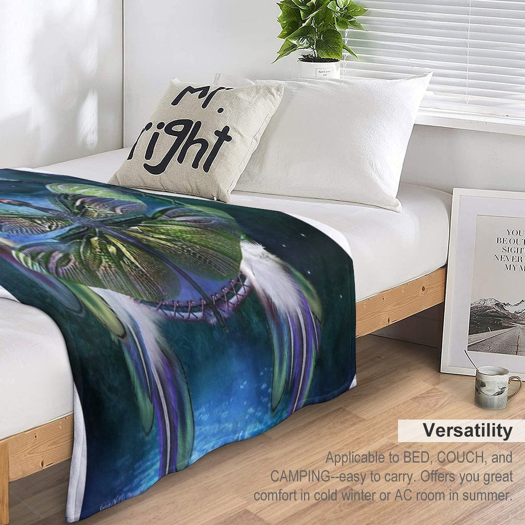 Dream Catcher - Spirit Of The Dragonfly Travel-friendly Throw Blanket