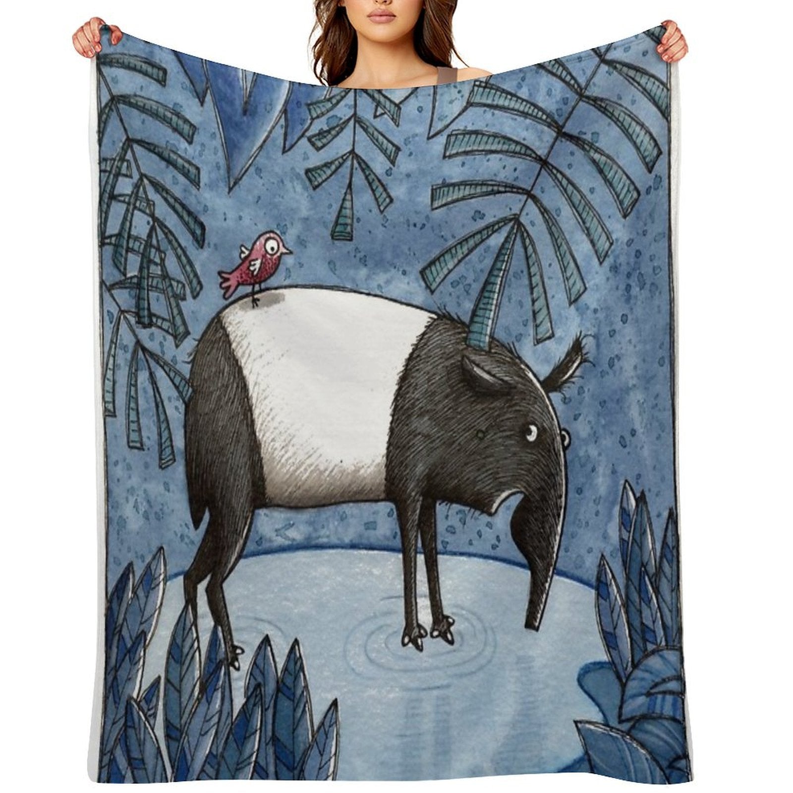 Welcome To The Jungle - Tapir - Schabrackentapir Durable Throw Blanket