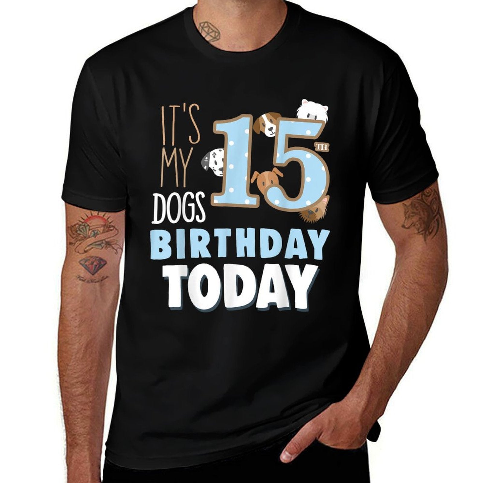 Its My Dogs 15th Birthday Party Idea & Birthday Dog Parent  Eco-friendly Material T-Shirt