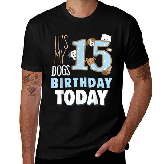 Its My Dogs 15th Birthday Party Idea & Birthday Dog Parent  Eco-friendly Material T-Shirt