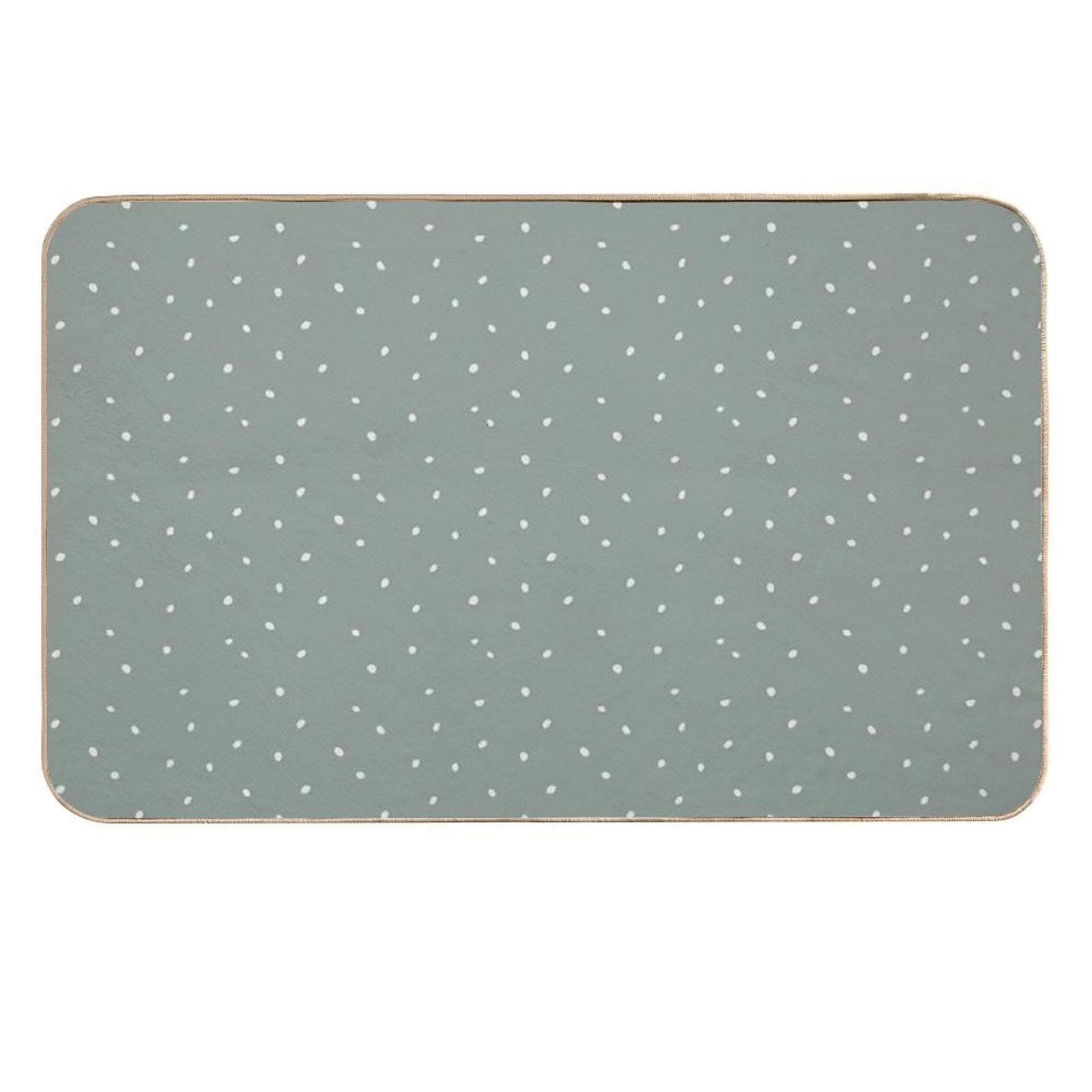 Scattered Dots in Mountain Green  Non-Slip Bath Mat