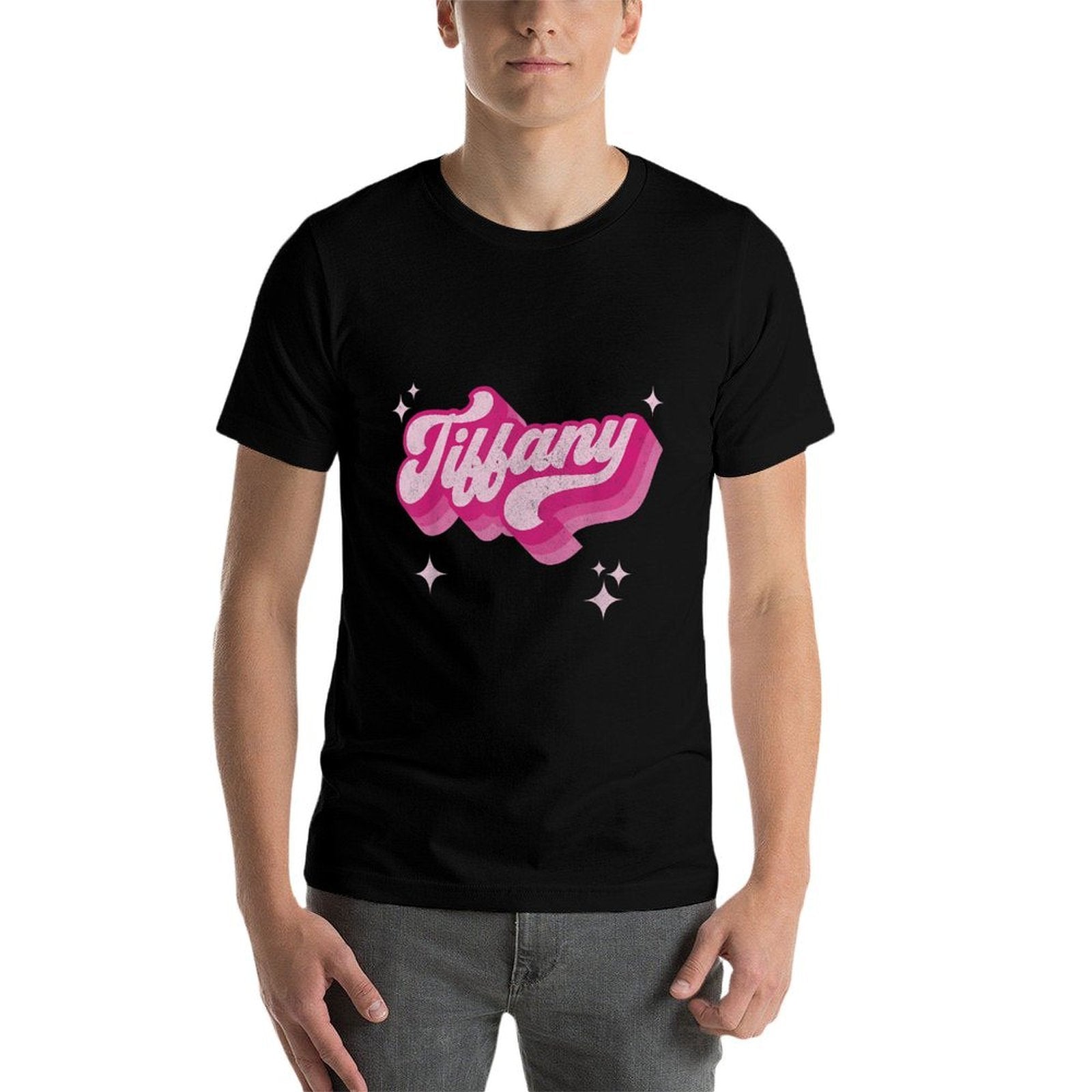 Tiffany First Name Girl Vintage Style 70s Personalized Retro  Stretchy T-Shirt