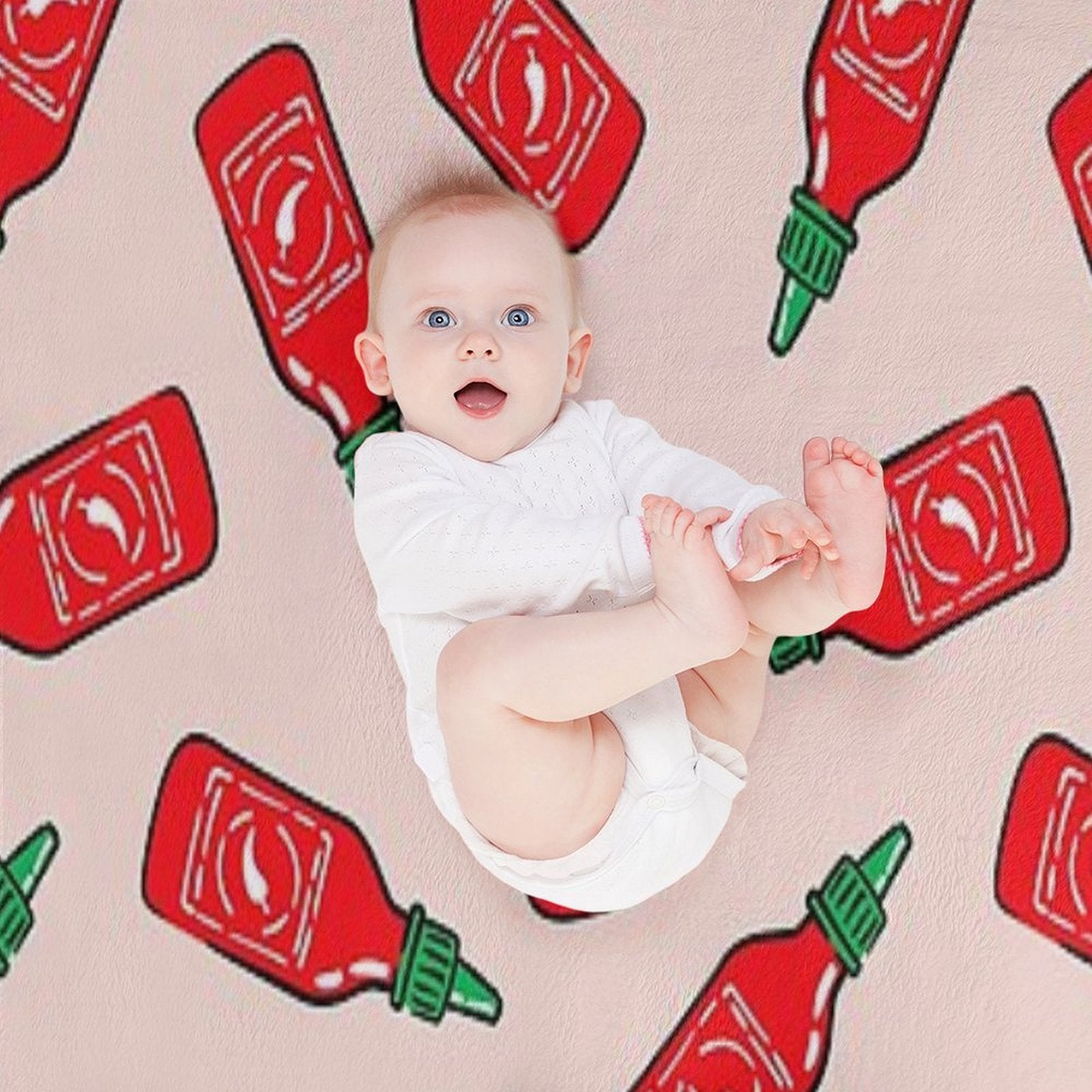 Sriracha Sauce - Pink - Hot Chili Sauce Anti-pilling Throw Blanket