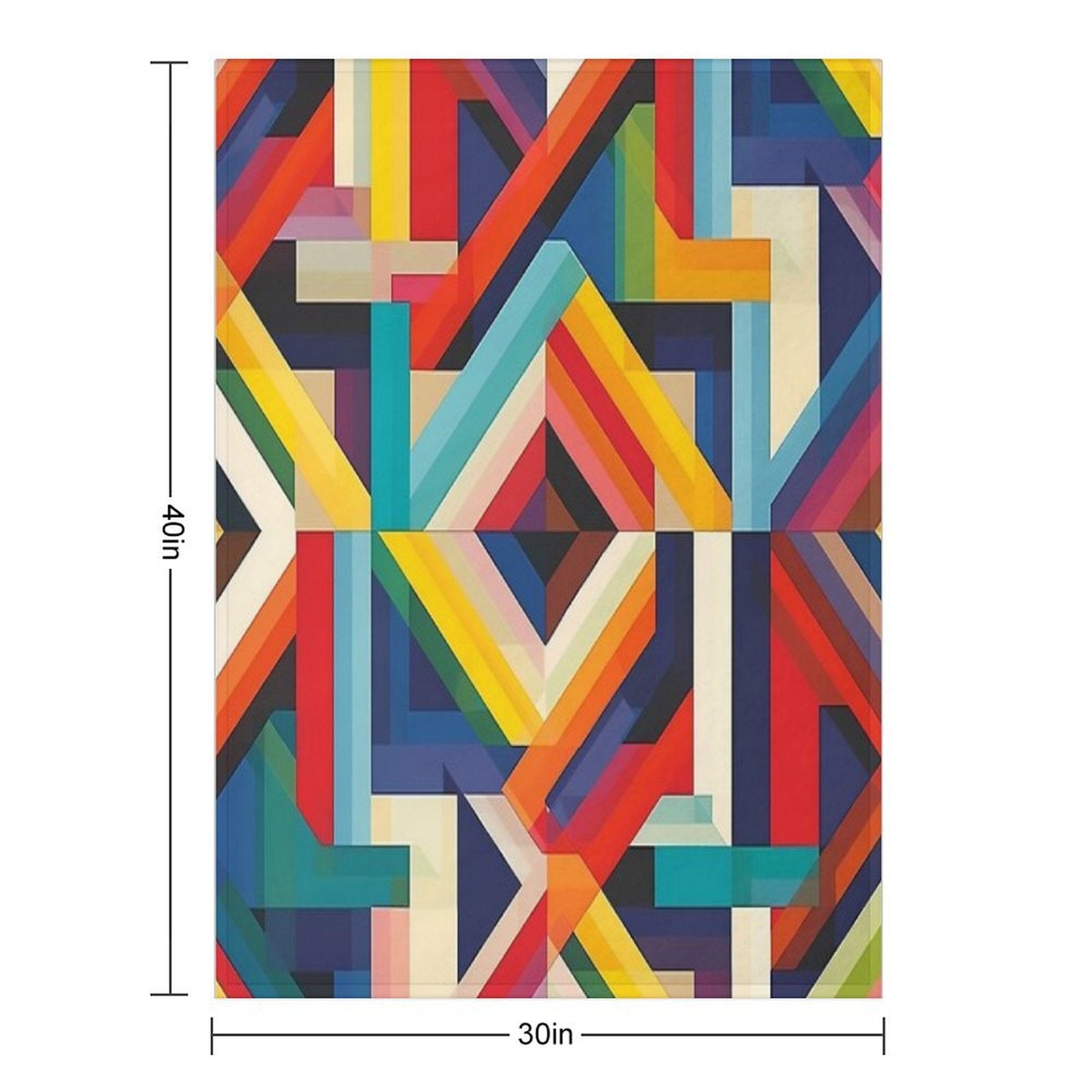 Geometric Patterns in Rainbow Colors V.4 Durable Throw Blanket