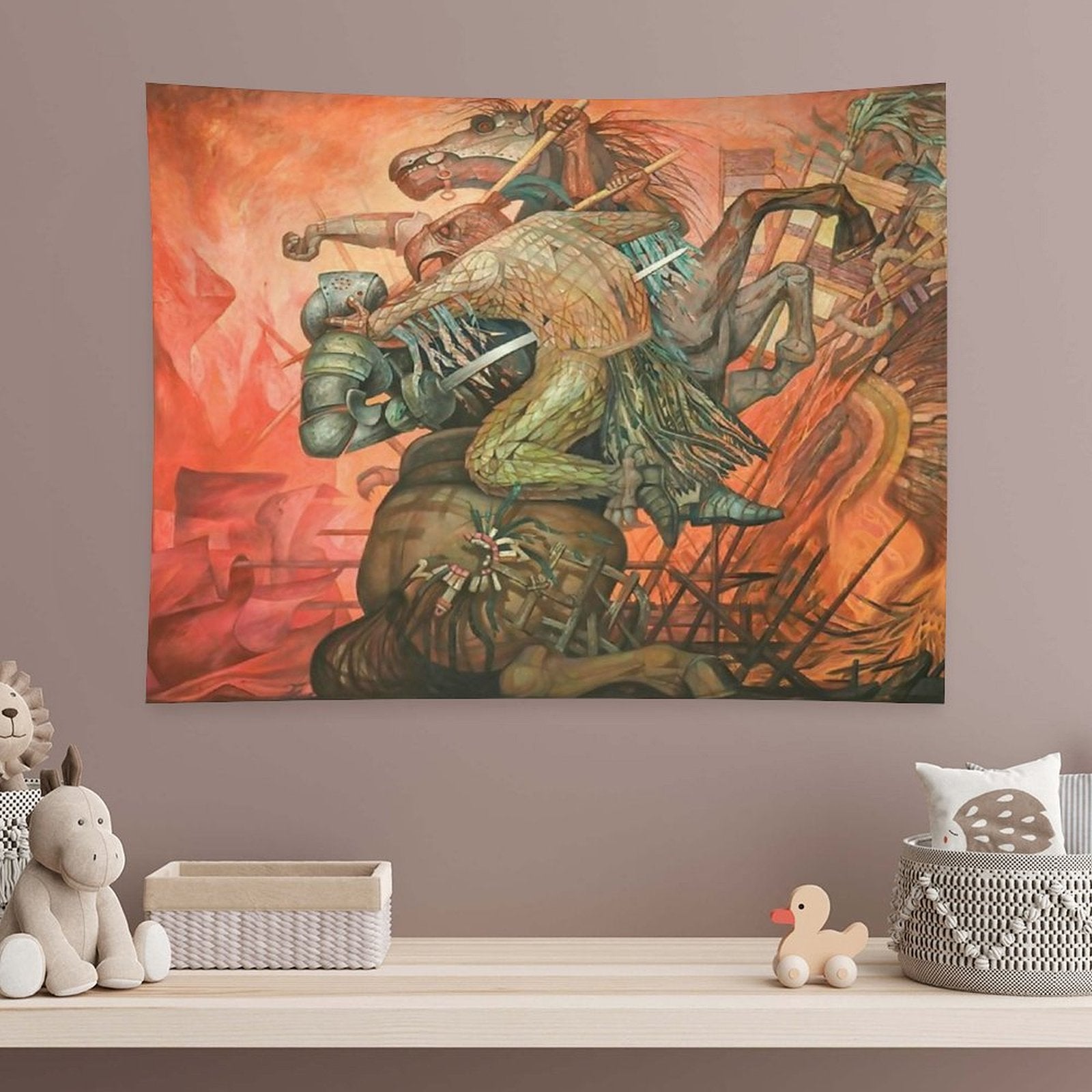 The Fusion of Two Cultures, by Jorge González Camarena Tapestry