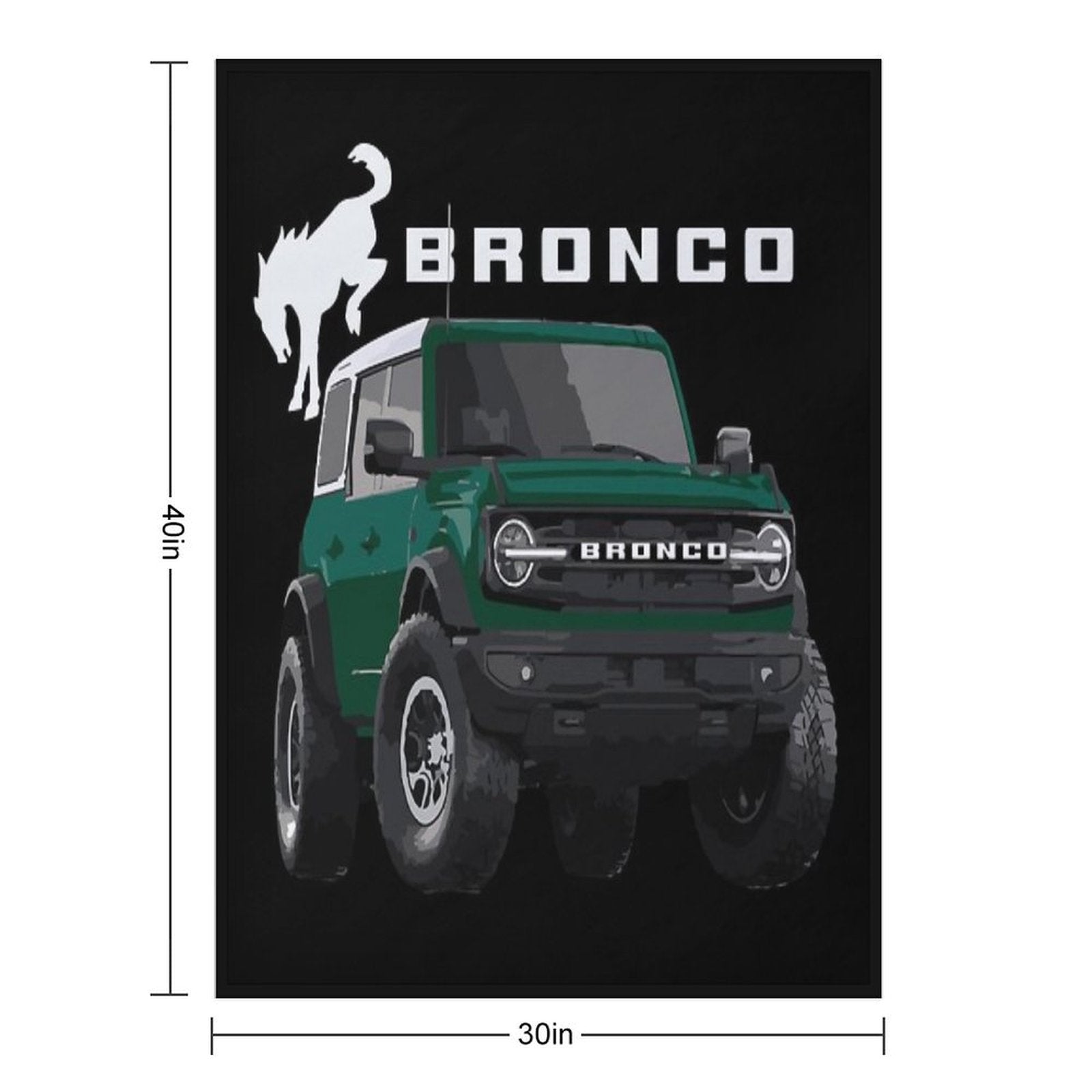 Bronco 6g 6th Gen USA Outter Banks Eruption Green Metallic Murica All-season Throw Blanket