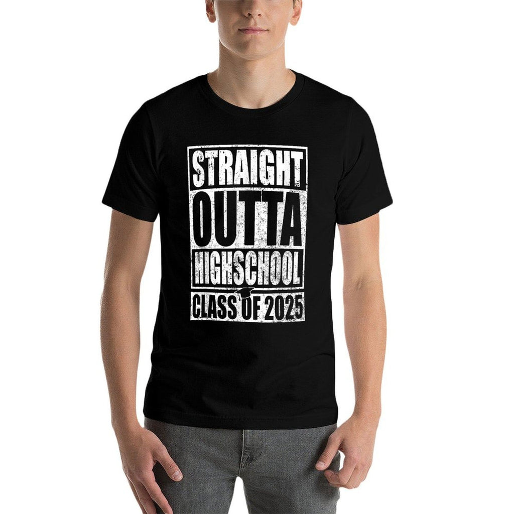 Straight Outta High School Graduation Class Of 2025 Grad  Graphic-printed T-Shirt