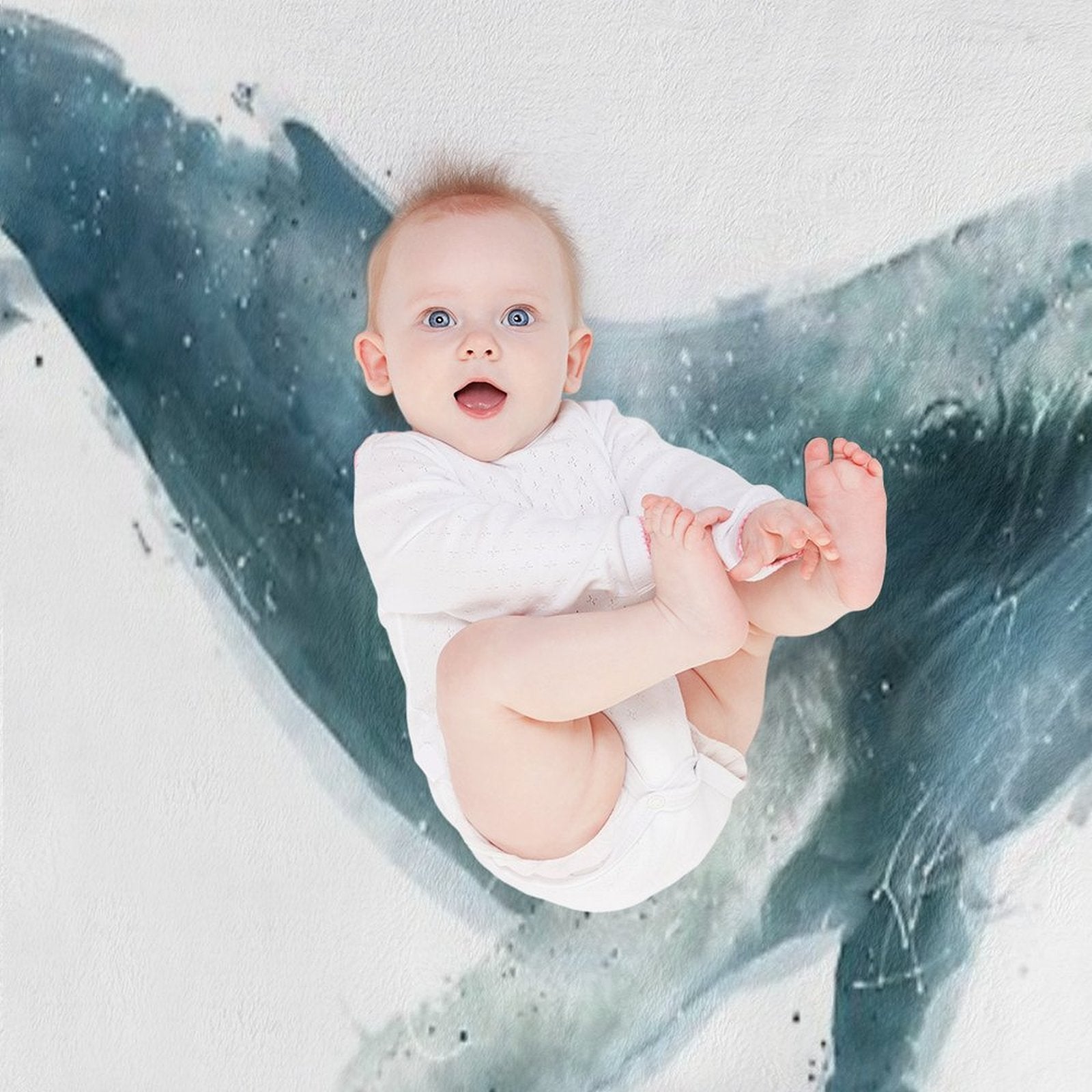 Humpback Whale Wrinkle-free Throw Blanket