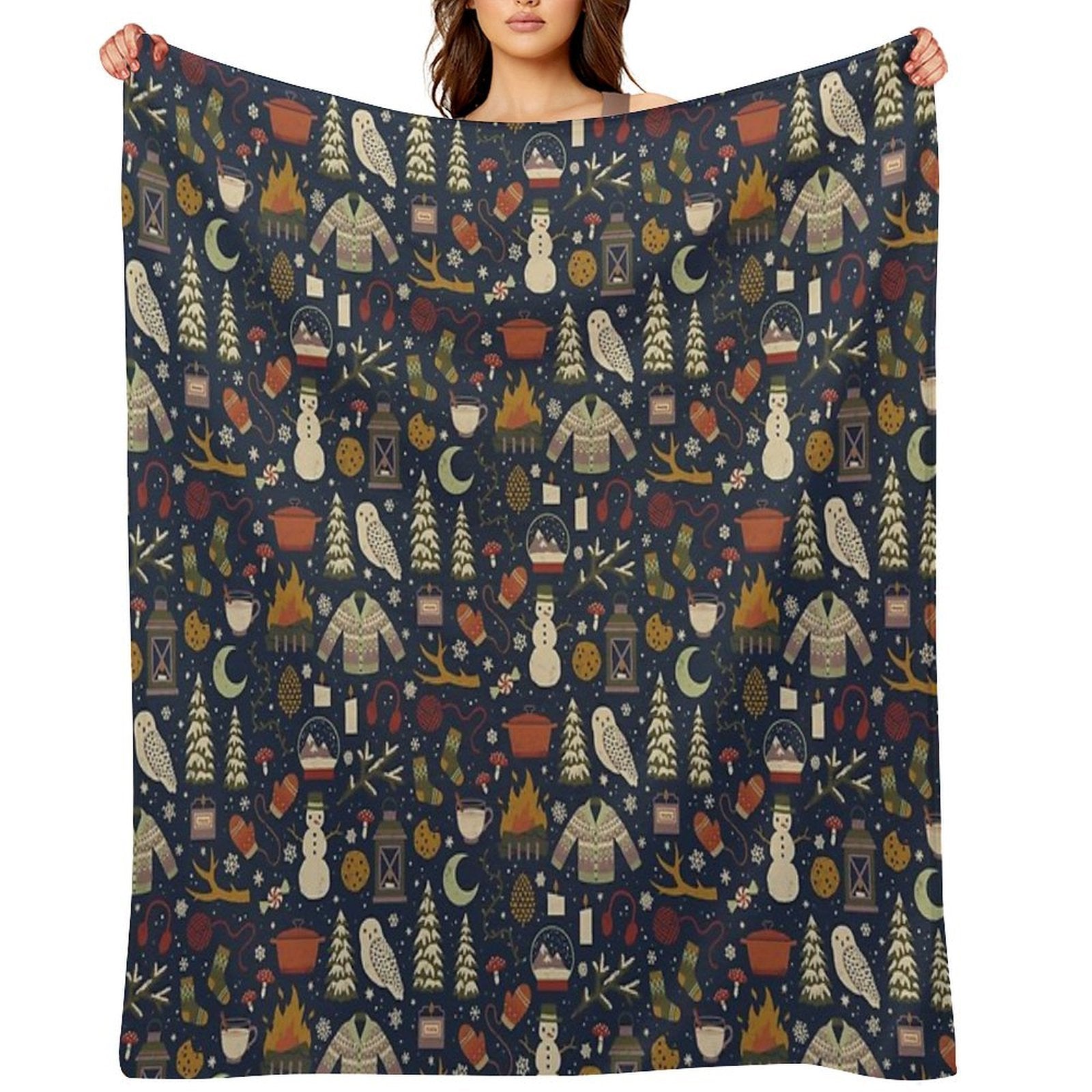 Winter Nights Plush Throw Blanket