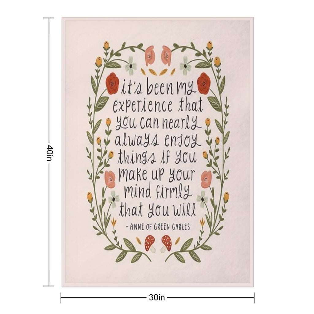 Anne of Green Gables Enjoy Things Quote Plush Throw Blanket