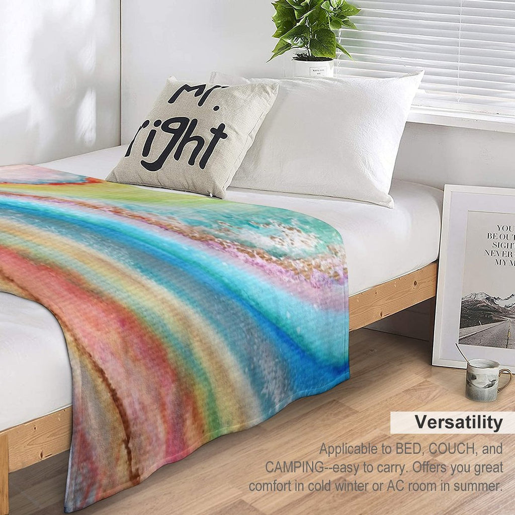 AGATE Inspired Watercolor Abstract 01 Quick-dry Throw Blanket