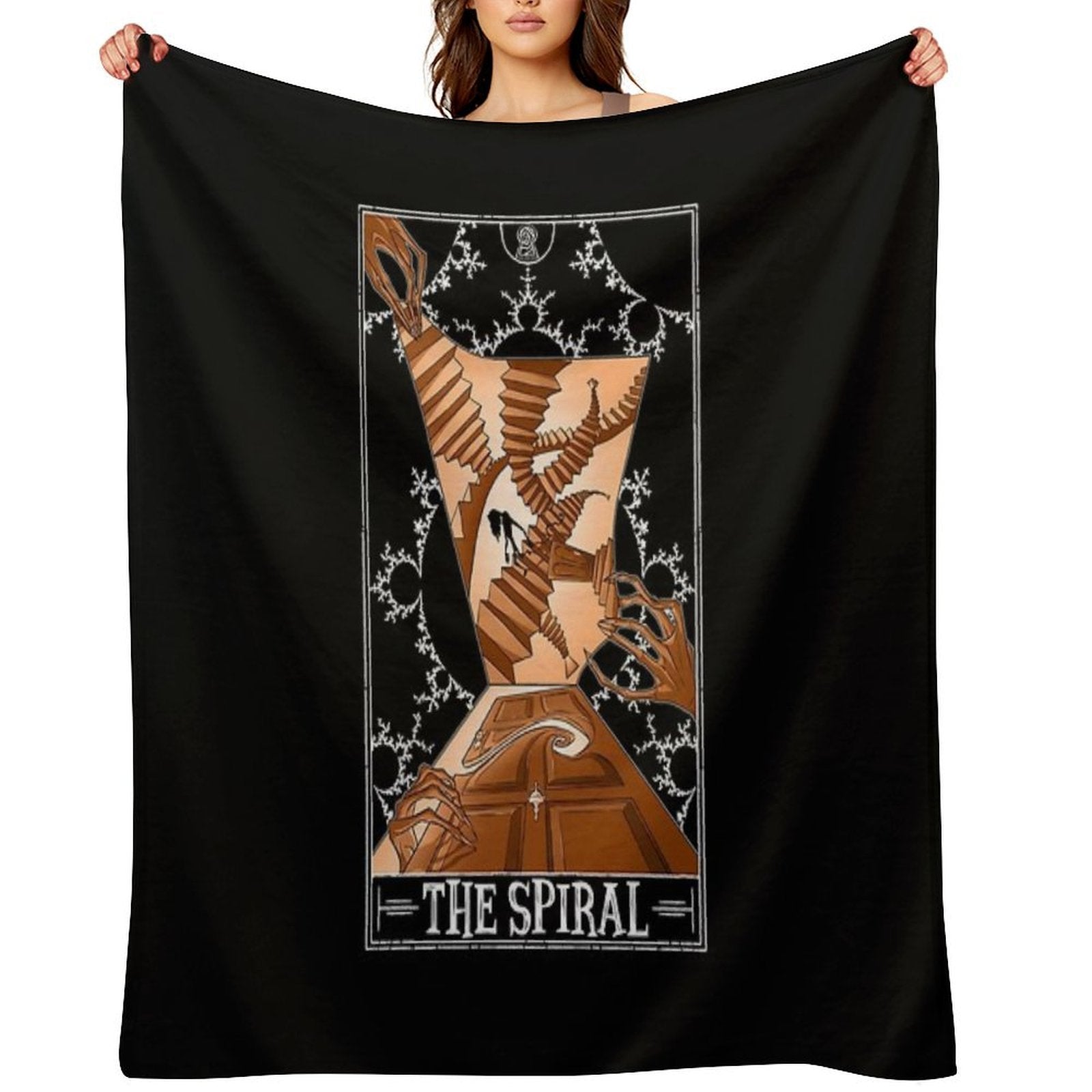 The Spiral Tarotesque - (Dark) Eco-conscious Throw Blanket