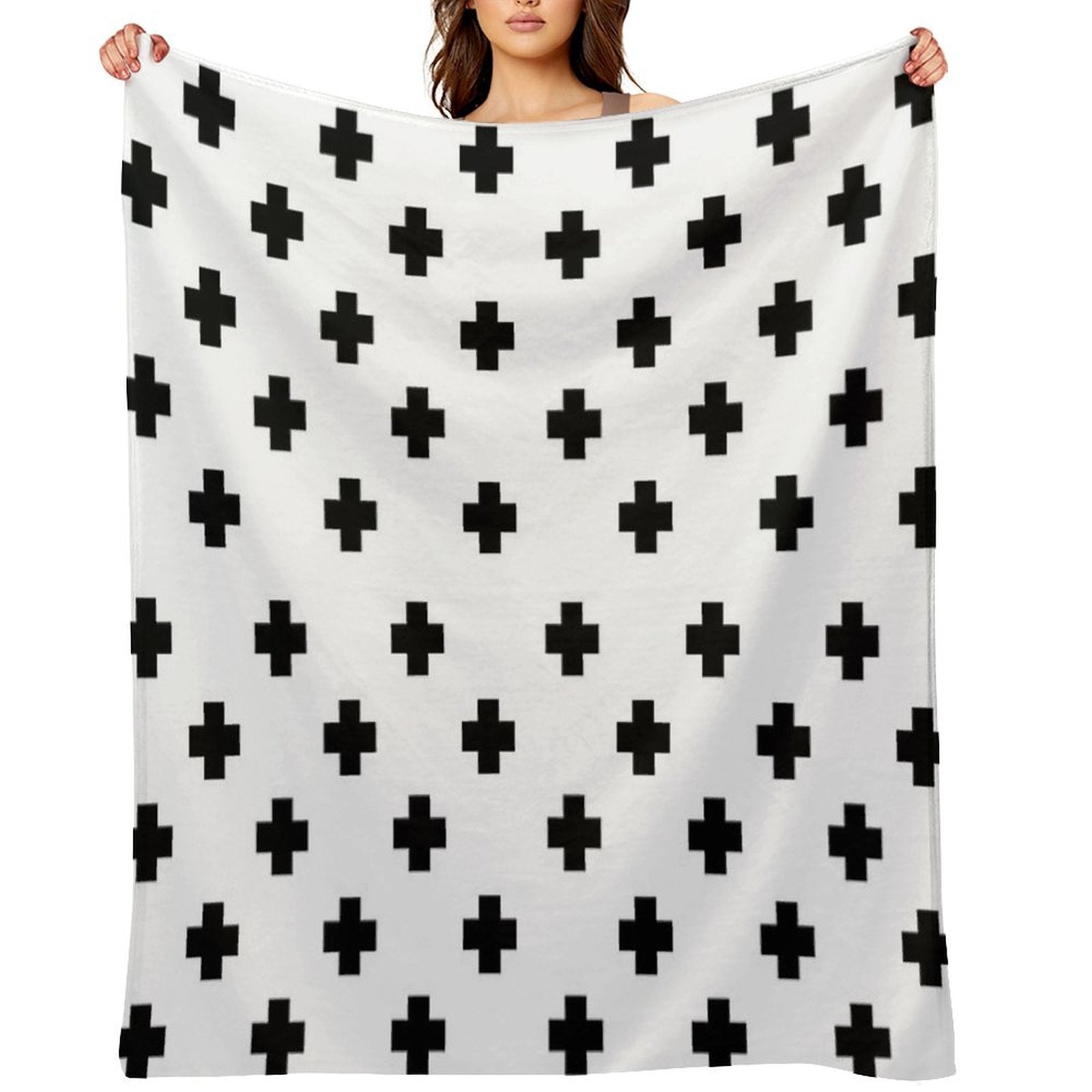 Swiss Cross Pattern Anti-pilling Throw Blanket