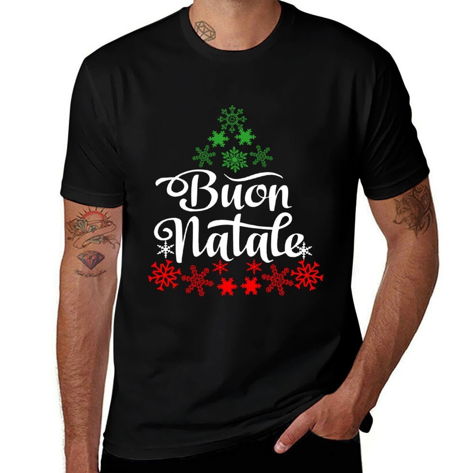 Italian Family Christmas Buon Natale Tree  Slim-fit Cut T-Shirt