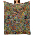 Vintage Comic Book Pattern Velvety-soft Throw Blanket