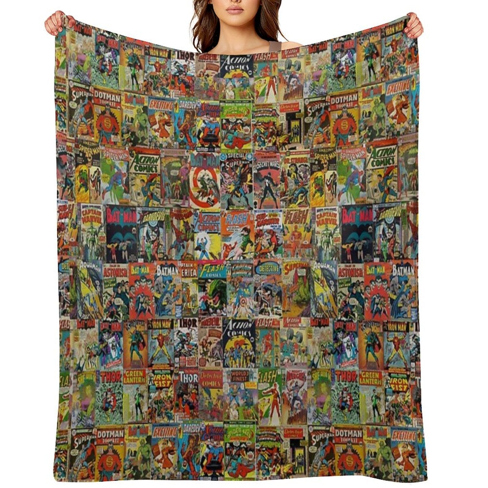 Vintage Comic Book Pattern Velvety-soft Throw Blanket