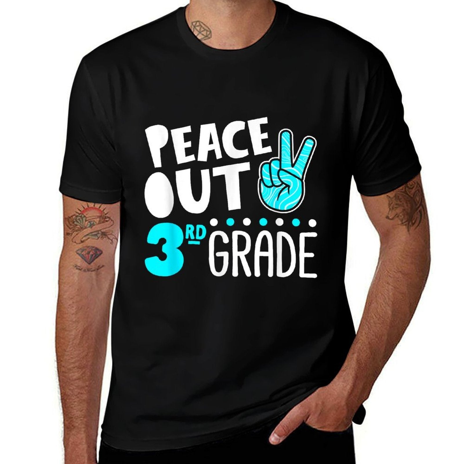 Peace Out 3rd Grade Graduation Last Day School 2025 Funny  Versatile T-Shirt