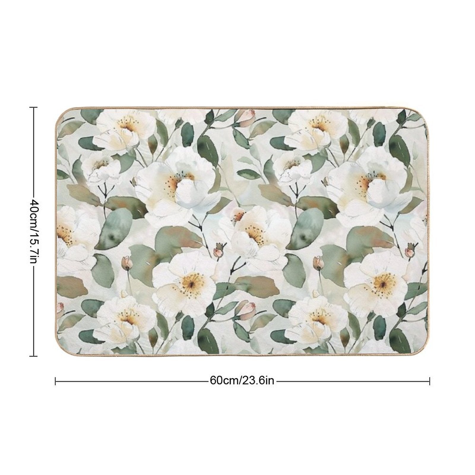 Floral Pattern. Colorful Flowers.  Anti-Trip Bath Mat