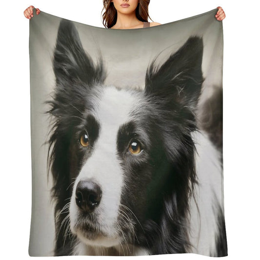 Working Border Collie Wrinkle-free Throw Blanket