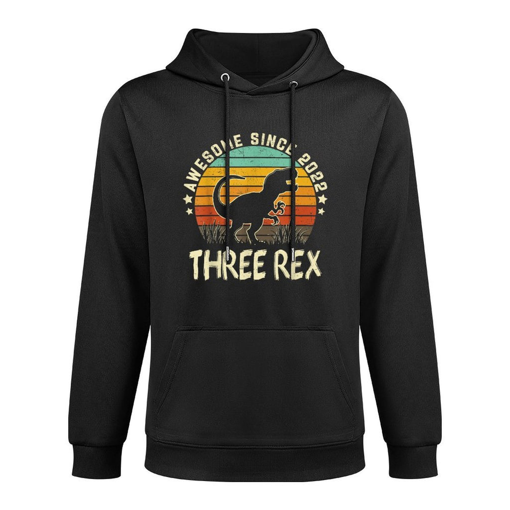 Three Rex Birthday Boy 3 Years Old Dinosaur 3rd Birthday Boy Versatile Streetwear Hoodie