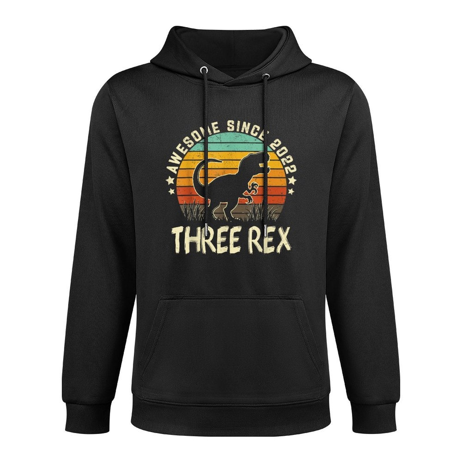 Three Rex Birthday Boy 3 Years Old Dinosaur 3rd Birthday Boy Versatile Streetwear Hoodie