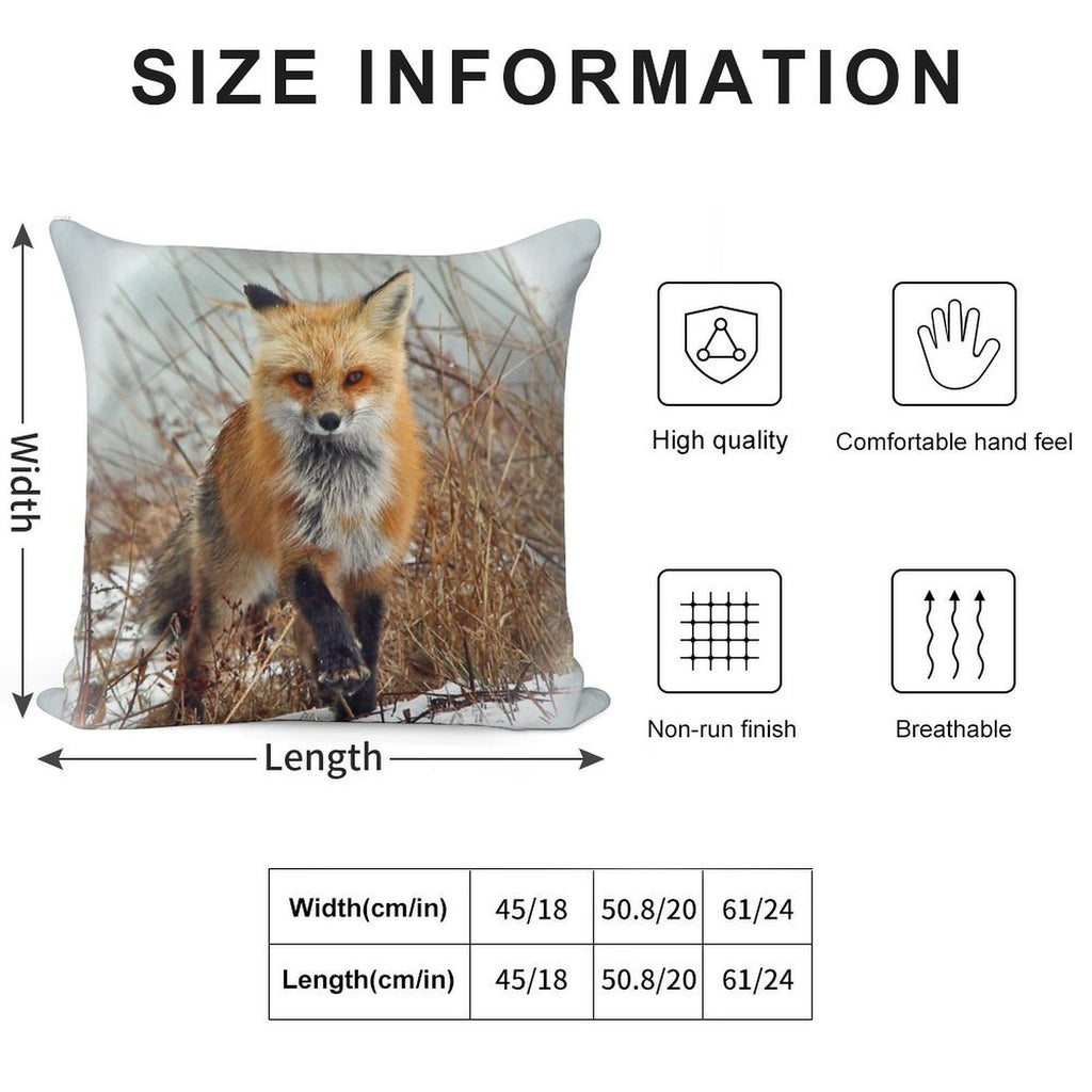 Red Fox Soft High-Density Material Throw Pillow