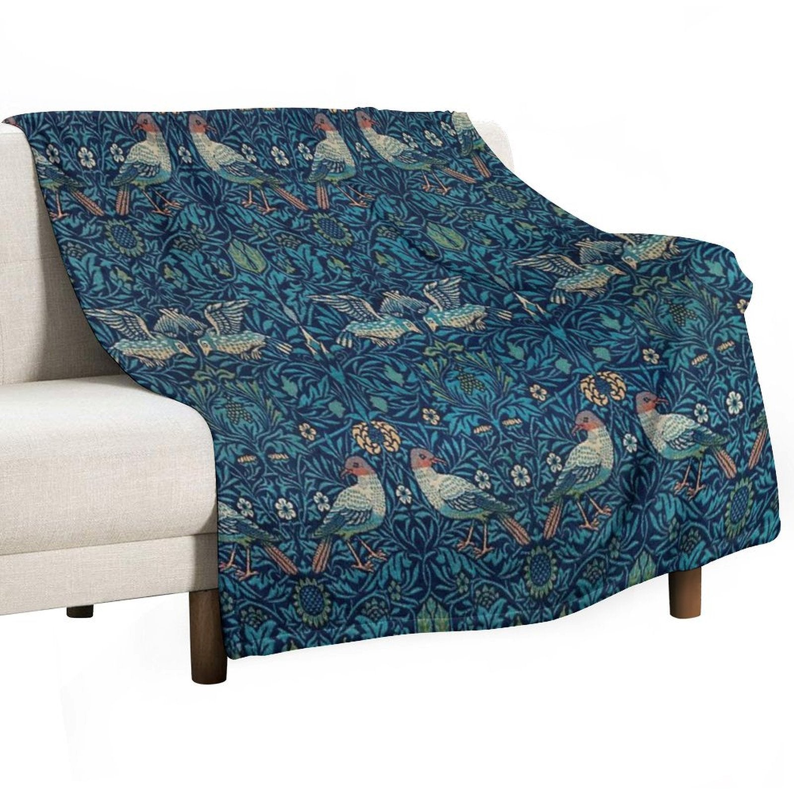 Bird by William Morris, 1878 Wrinkle-free Throw Blanket