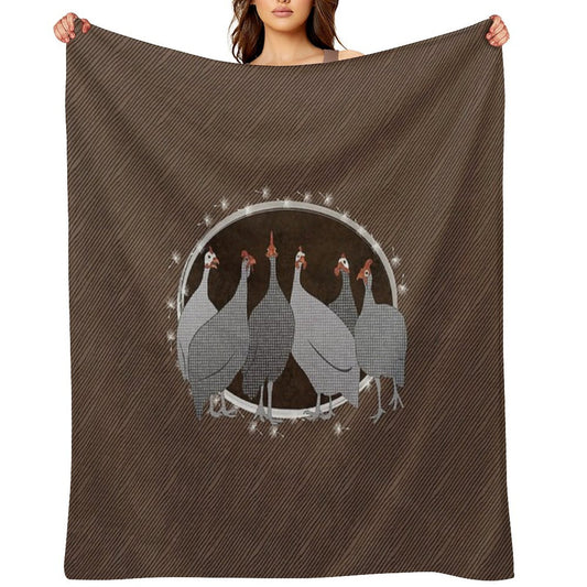 Helmeted Guineafowl Machine-washable Throw Blanket