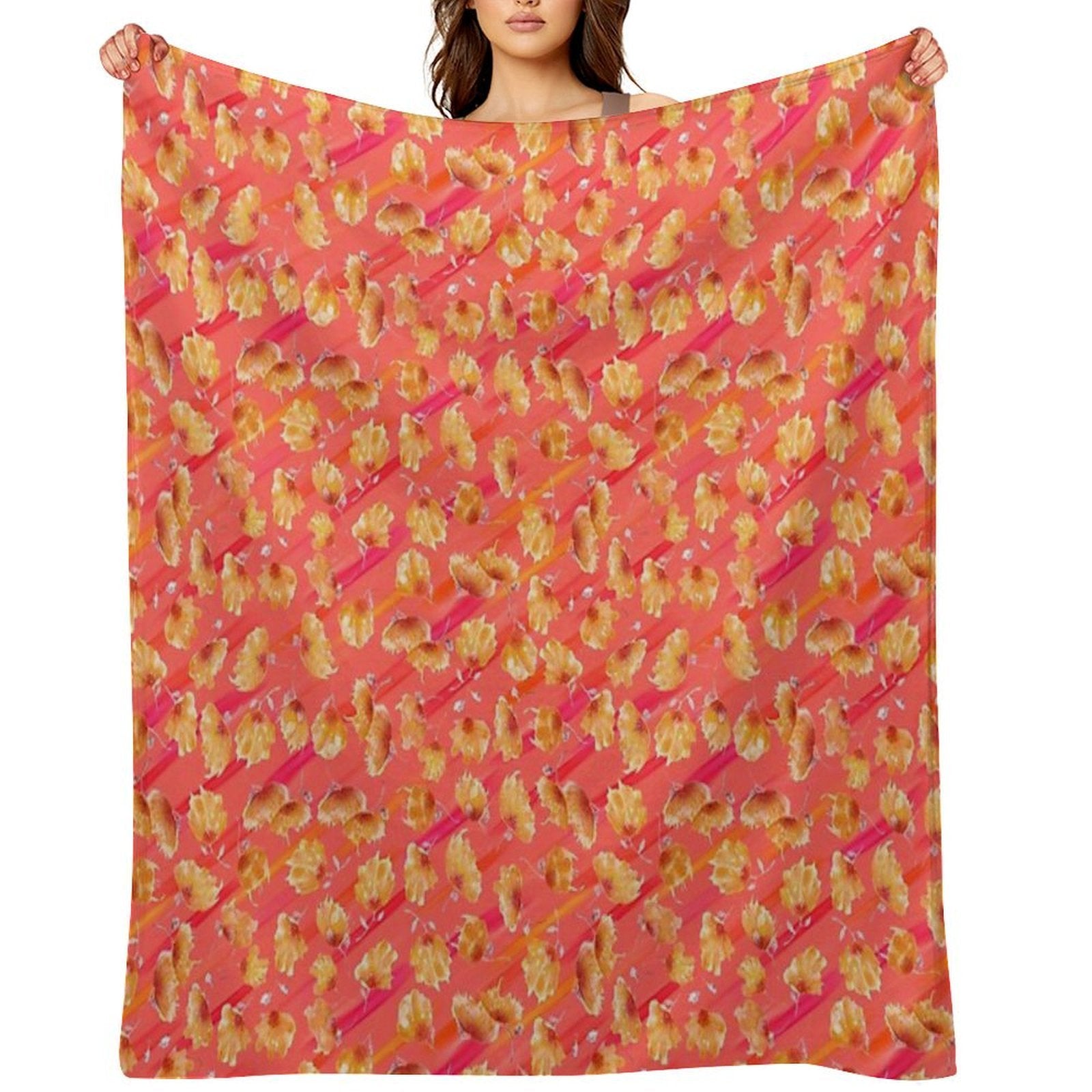 Watercolor Painted Flowers with Diagonal Accents – My Garden, My Rules, My Bloom Anti-pilling Throw Blanket